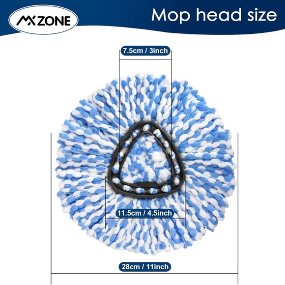 Spin Mop Replace Head for O-Ceda Spinning EasyWring Rinse Clean Mop Refill, 2 PC - Picture 5 of 13